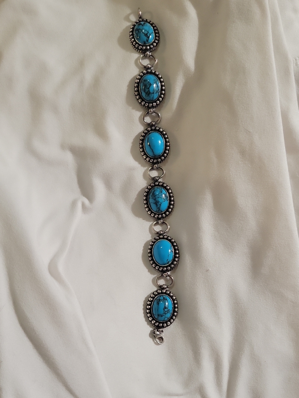 Han 925 Sterling Silver & Turquoise 7 1/2" Bracelet